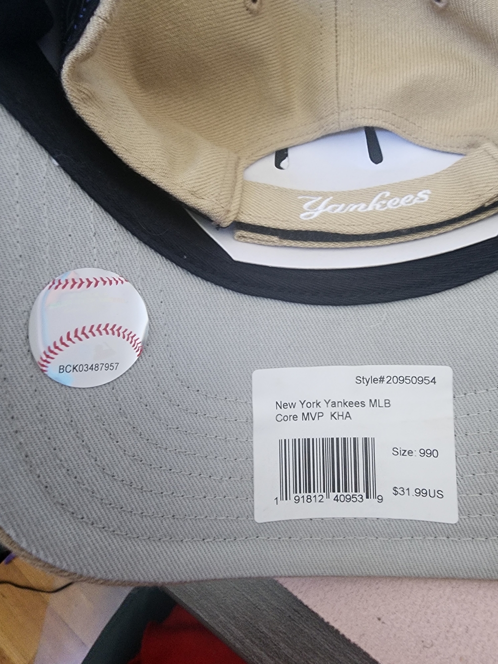 '47 MVP Adjustable New York Baseball Cap - Tan with White NY Logo - Picture 2 of 2